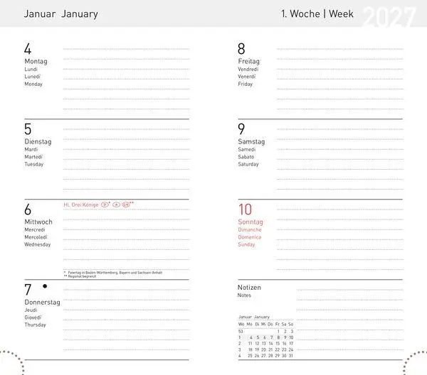 Bild: 9783819302756 | Taschenkalender Modus XL geheftet PVC rot 2027 | Korsch Verlag | Buch