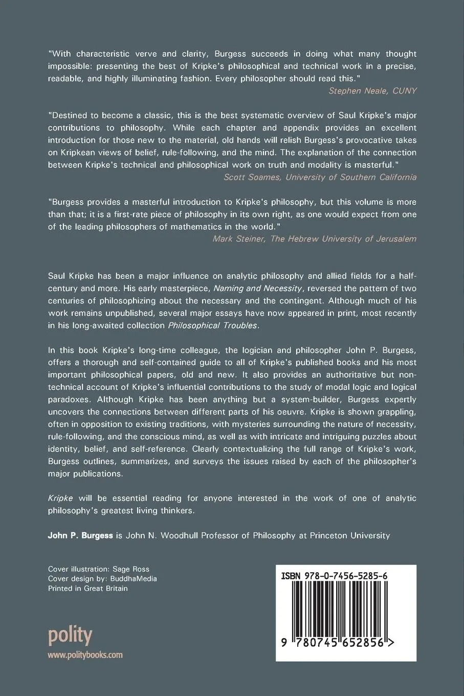 Rückseite: 9780745652856 | Kripke | John P Burgess | Taschenbuch | 224 S. | Englisch | 2012