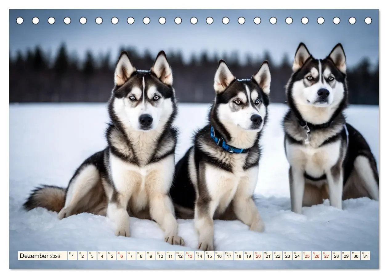 Bild: 9783457402856 | Siberian Huskies - die Extremsportler (Tischkalender 2026 DIN A5...