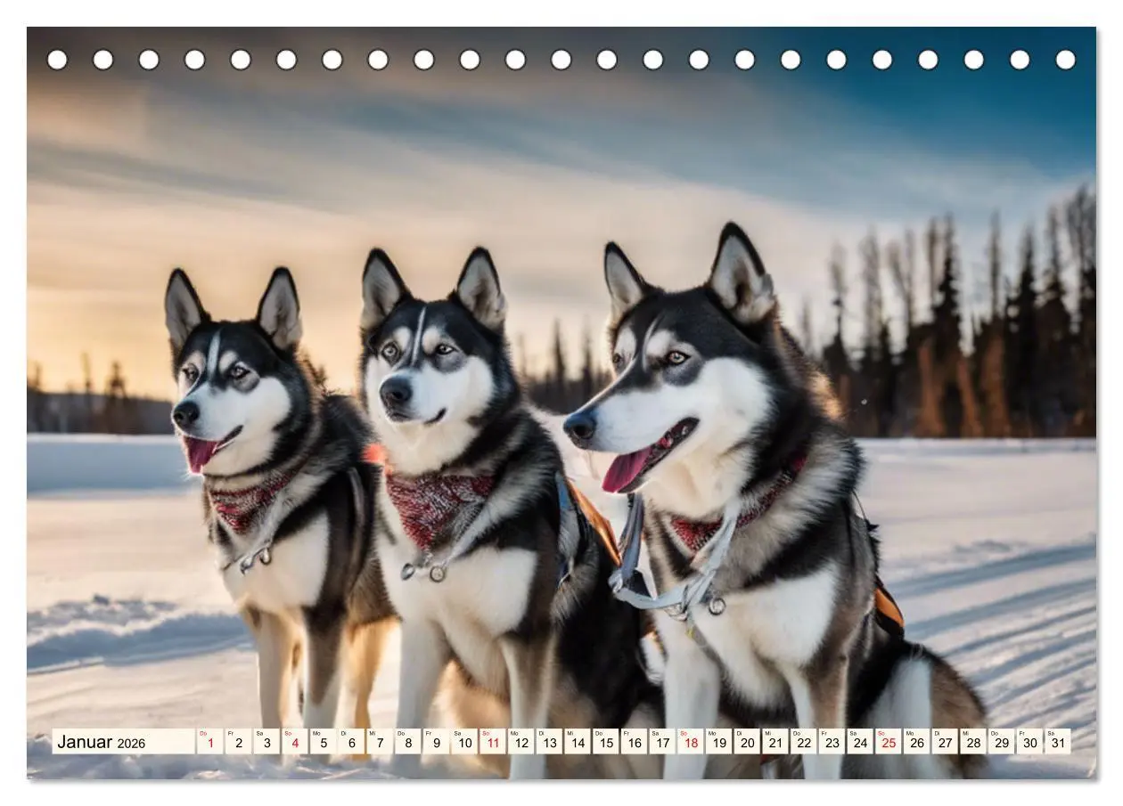 Bild: 9783457402856 | Siberian Huskies - die Extremsportler (Tischkalender 2026 DIN A5...