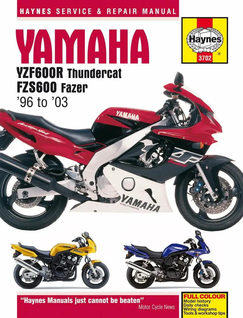 Cover: 9781785212956 | Yamaha YZF600R Thundercat &amp; FZS600 Fazer (96 – 03) Haynes Repair...