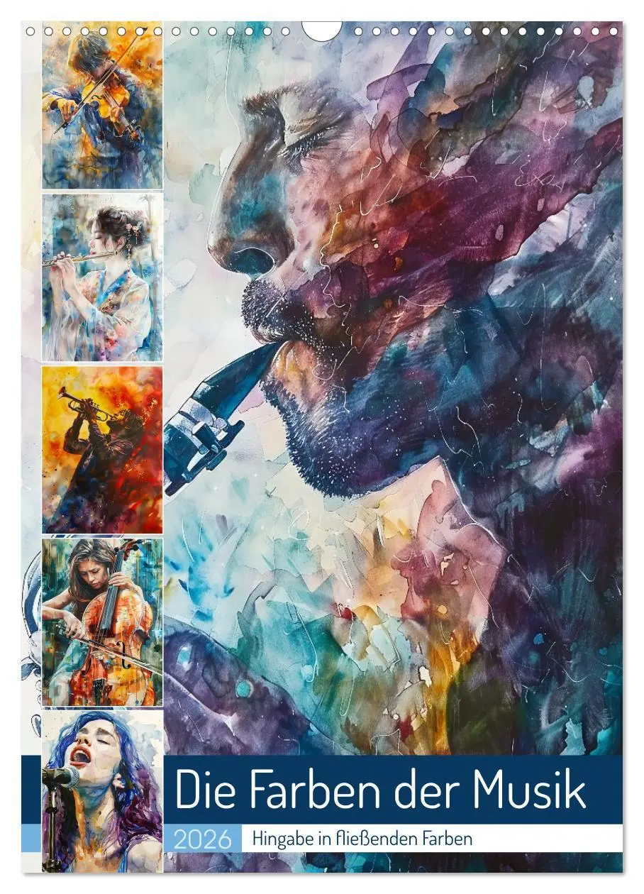 Cover: 9783516272956 | Die Farben der Musik (Wandkalender 2026 DIN A3 hoch), CALVENDO...
