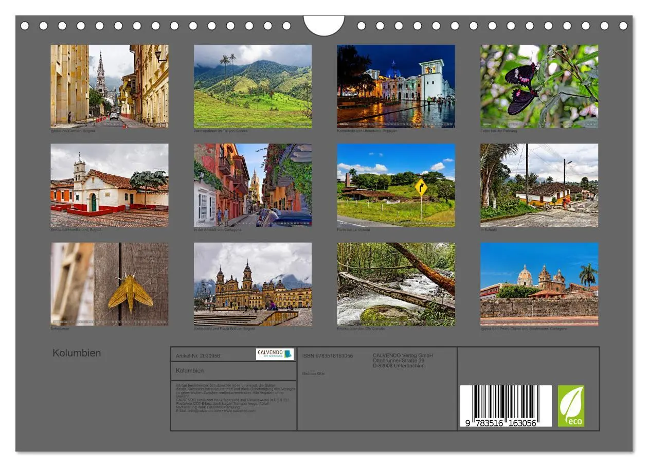 Bild: 9783516163056 | Kolumbien (Wandkalender 2026 DIN A4 quer), CALVENDO Monatskalender