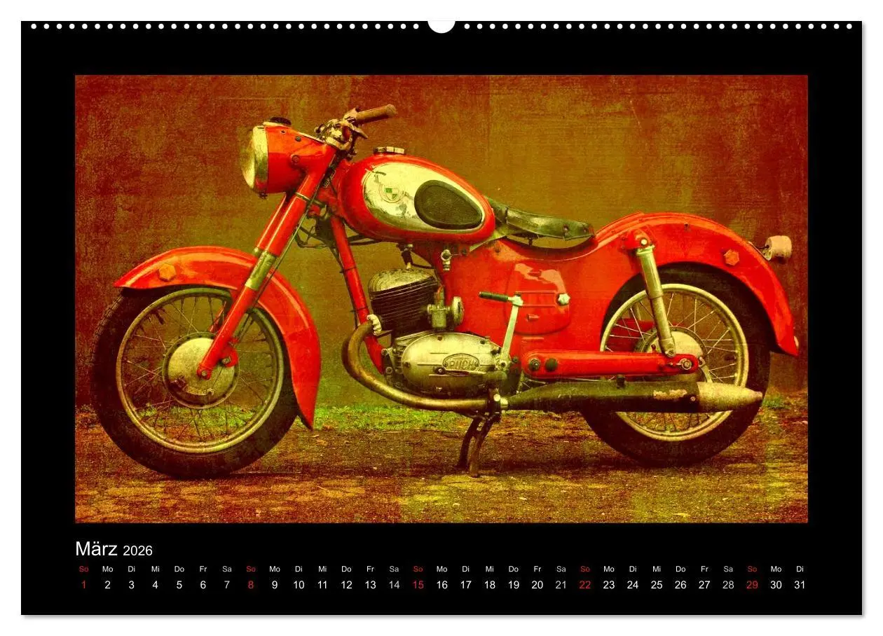 Bild: 9783516233056 | Motorrad Oldtimer (Wandkalender 2026 DIN A2 quer), CALVENDO...