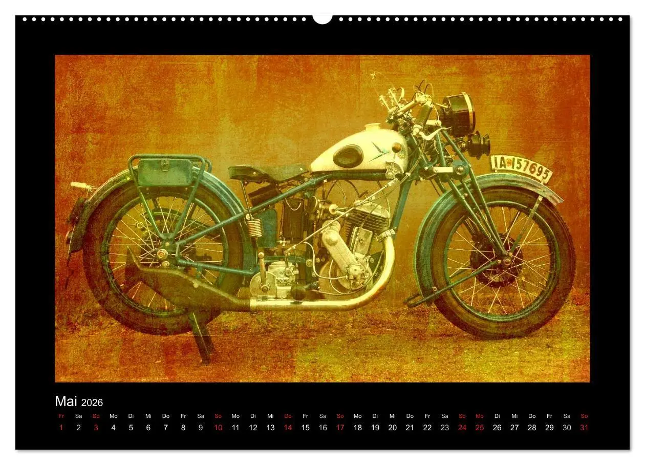 Bild: 9783516233056 | Motorrad Oldtimer (Wandkalender 2026 DIN A2 quer), CALVENDO...