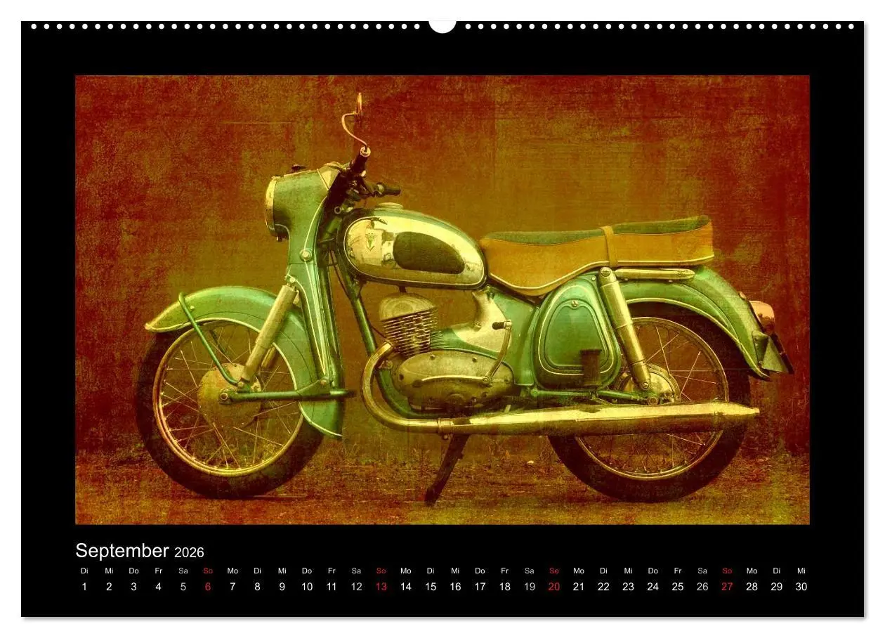 Bild: 9783516233056 | Motorrad Oldtimer (Wandkalender 2026 DIN A2 quer), CALVENDO...