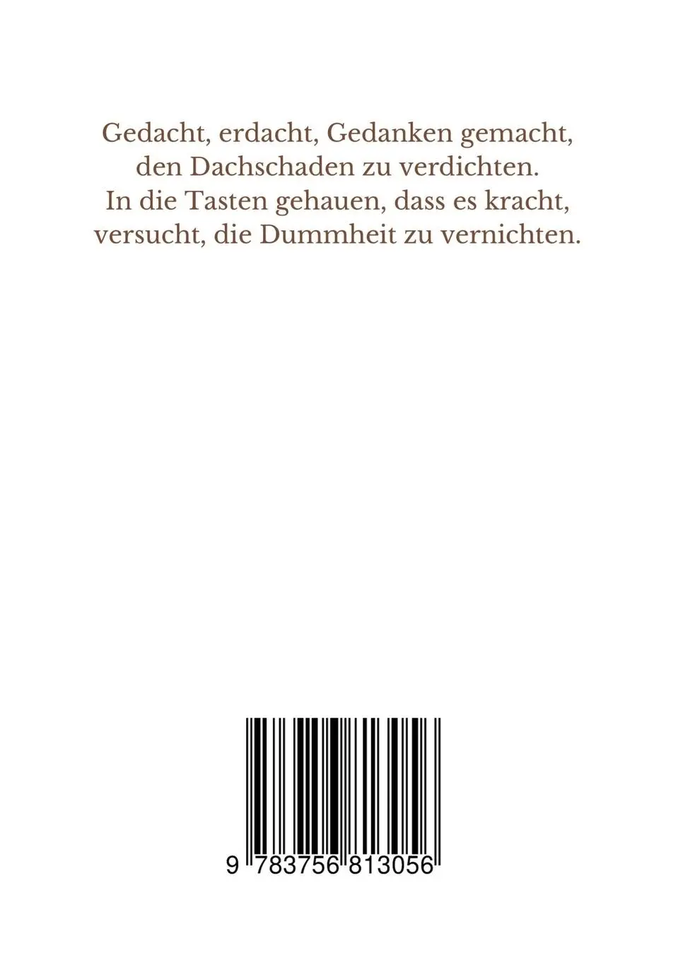 Rückseite: 9783756813056 | Wenn Hirn herznah spricht | Lyrik und Gedichte | Kay Nagel | Buch