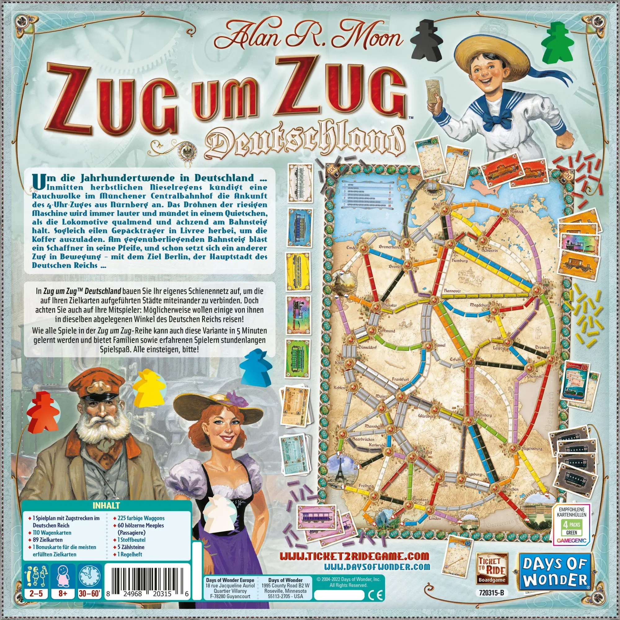 Bild: 824968203156 | Zug um Zug Deutschland | Alan R. Moon | Spiel | DOWD0026 | Deutsch