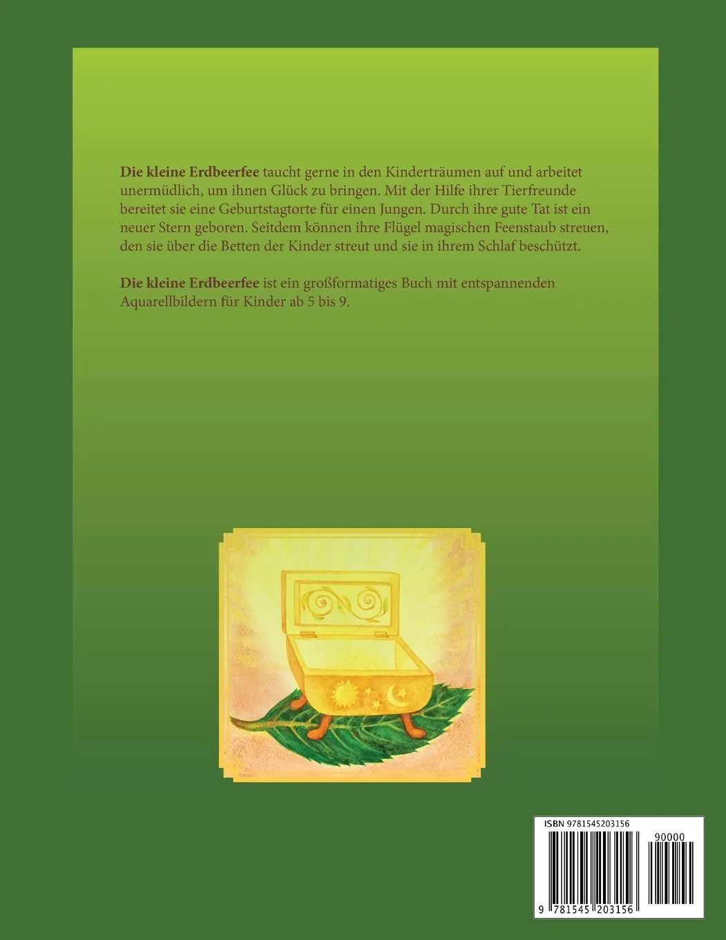 Rückseite: 9781545203156 | Die kleine Erdbeerfee | Gutenachtgeschichte (Deutsche Edition) | Buch