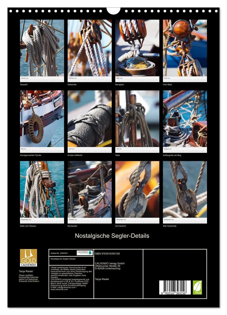 Bild: 9783516393156 | Nostalgische Segler-Details (Wandkalender 2026 DIN A3 hoch),...