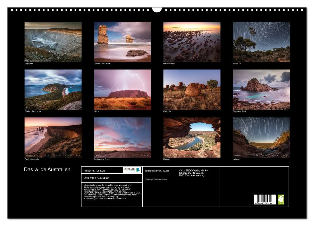 Bild: 9783457743256 | Das wilde Australien (Wandkalender 2026 DIN A2 quer), CALVENDO...