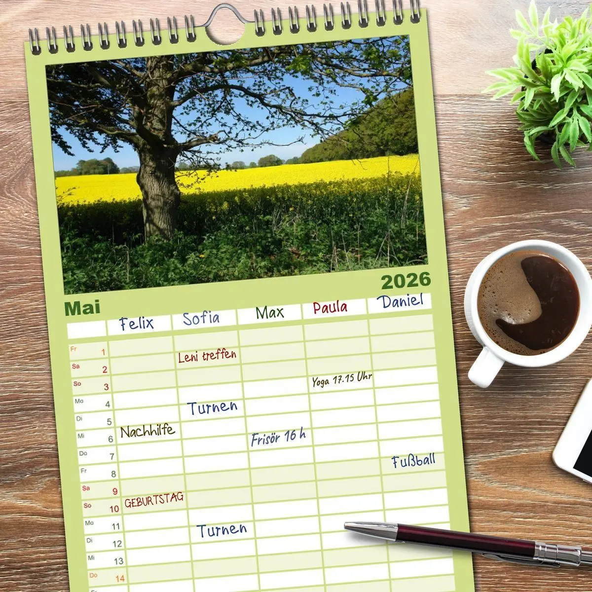 Bild: 9783516523256 | Familienplaner 2026 - Baum-Variationen mit 5 Spalten (Wandkalender,...