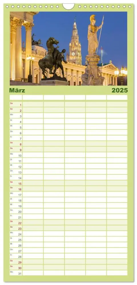 Bild: 9783457113356 | Familienplaner 2025 - Traumhaftes Wien mit 5 Spalten (Wandkalender,...