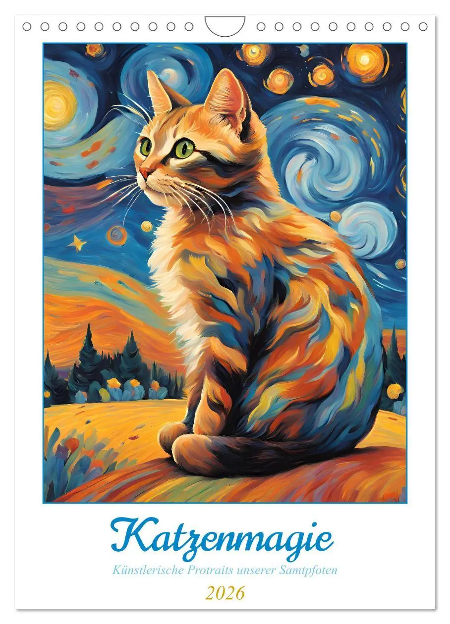Cover: 9783457283356 | Katzenmagie (Wandkalender 2026 DIN A4 hoch), CALVENDO Monatskalender