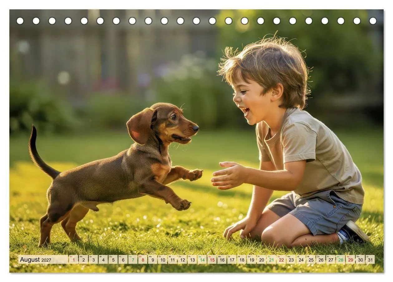 Bild: 9783594353356 | Süße Dackel-Welpen (Tischkalender 2027 DIN A5 quer), CALVENDO...