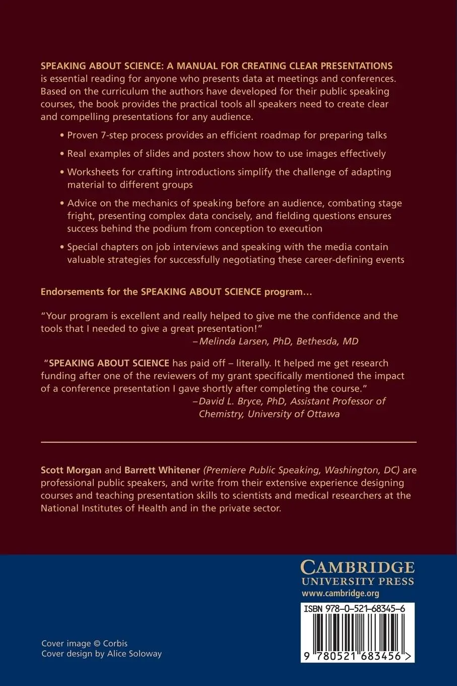 Rückseite: 9780521683456 | Speaking about Science | A Manual for Creating Clear Presentations