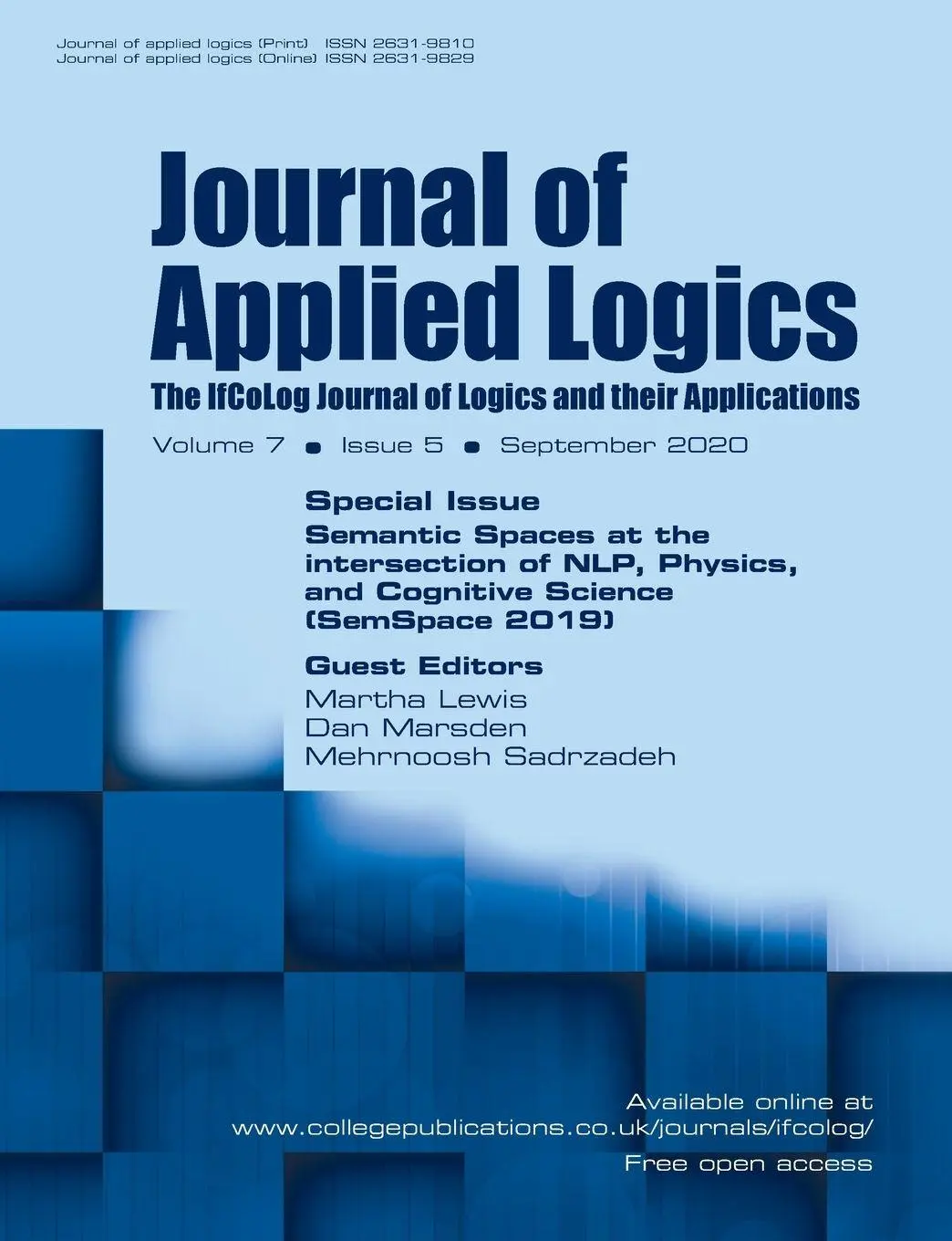Cover: 9781848903456 | Journal of Applied Logics - The IfCoLog Journal of Logics and their...