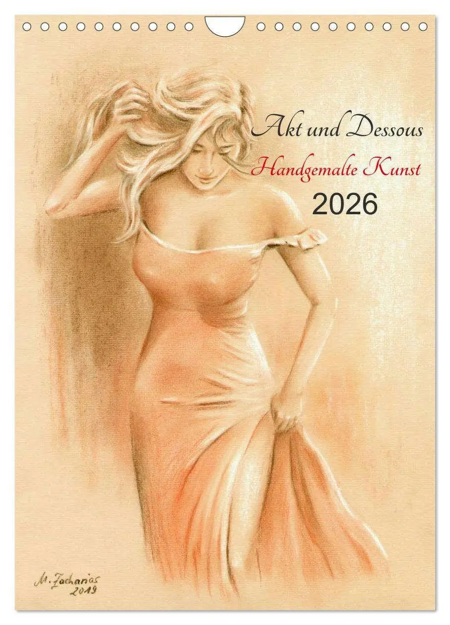Cover: 9783516433456 | Akt und Dessous - Handgemalte Kunst (Wandkalender 2026 DIN A4...
