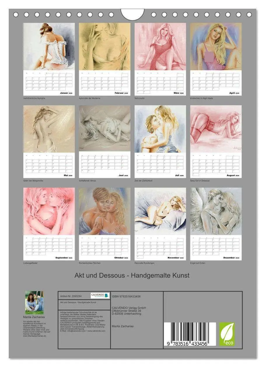Bild: 9783516433456 | Akt und Dessous - Handgemalte Kunst (Wandkalender 2026 DIN A4...