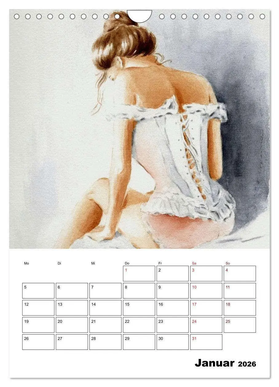 Bild: 9783516433456 | Akt und Dessous - Handgemalte Kunst (Wandkalender 2026 DIN A4...