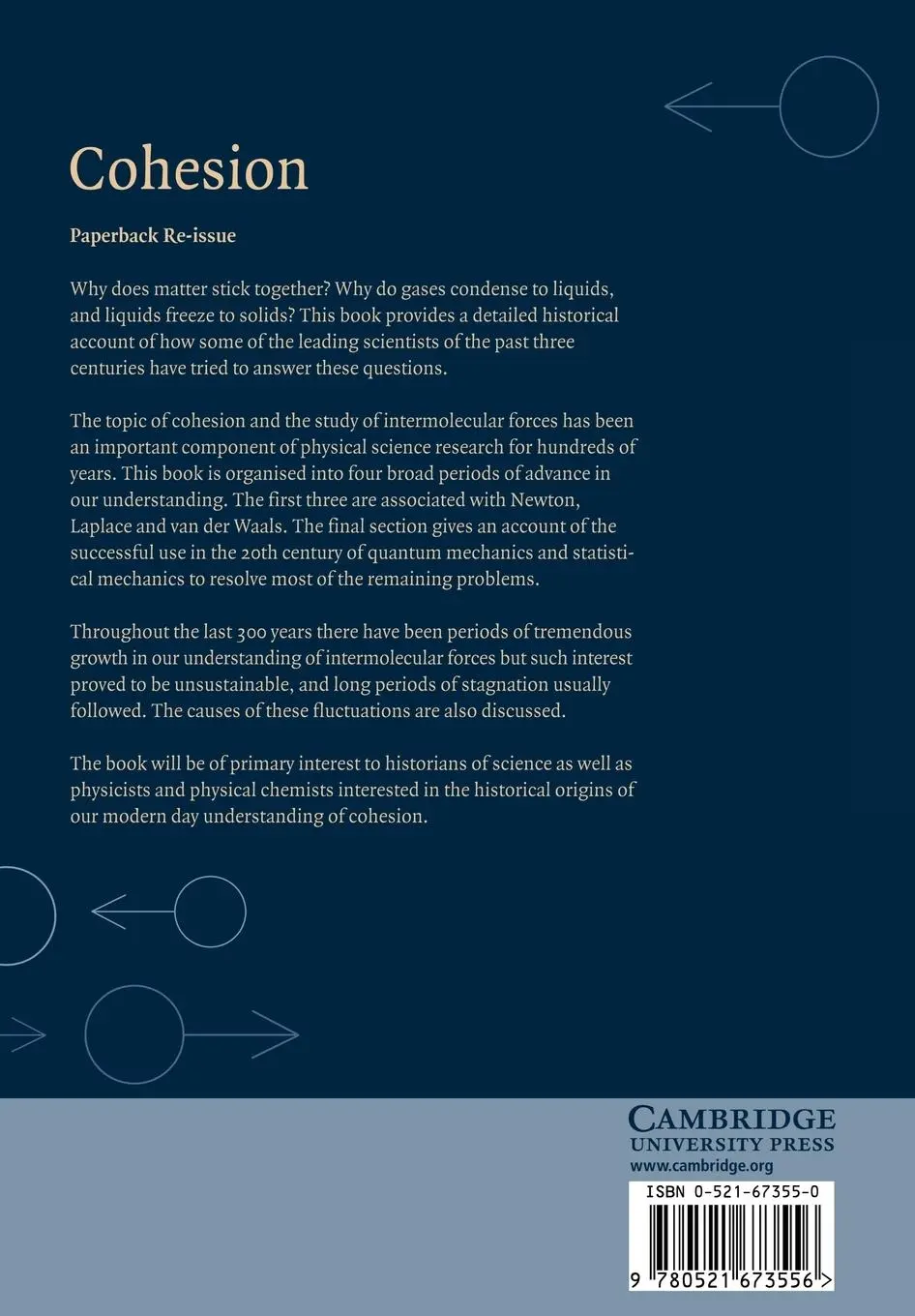Rückseite: 9780521673556 | Cohesion | A Scientific History of Intermolecular Forces | Rowlinson
