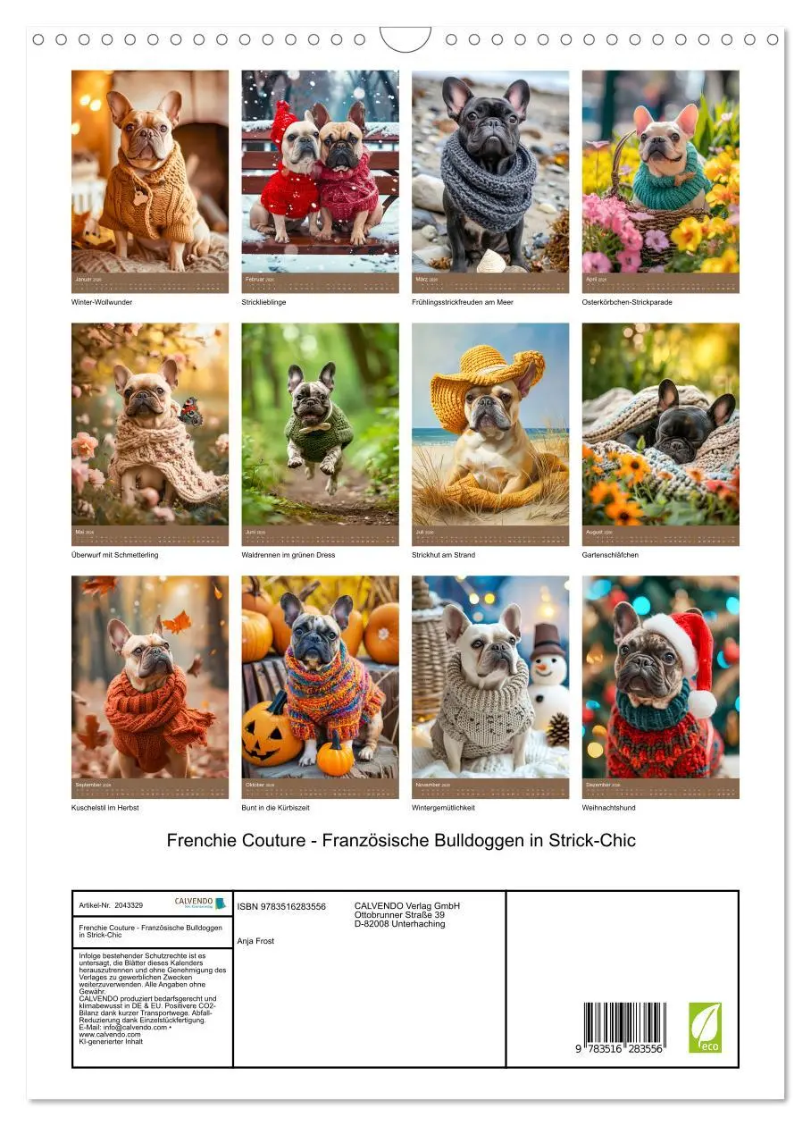 Bild: 9783516283556 | Frenchie Couture - Französische Bulldoggen in Strick-Chic...