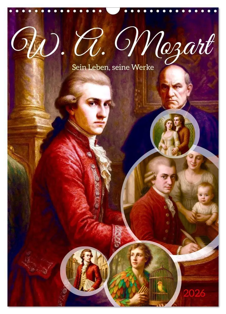 Cover: 9783516663556 | Wolfgang Amadeus Mozart. Sein Leben, seine Werke (Wandkalender 2026...