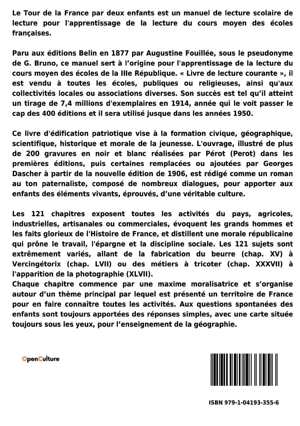 Rückseite: 9791041933556 | Le Tour de la France par deux enfants | G. Bruno | Taschenbuch | 2023