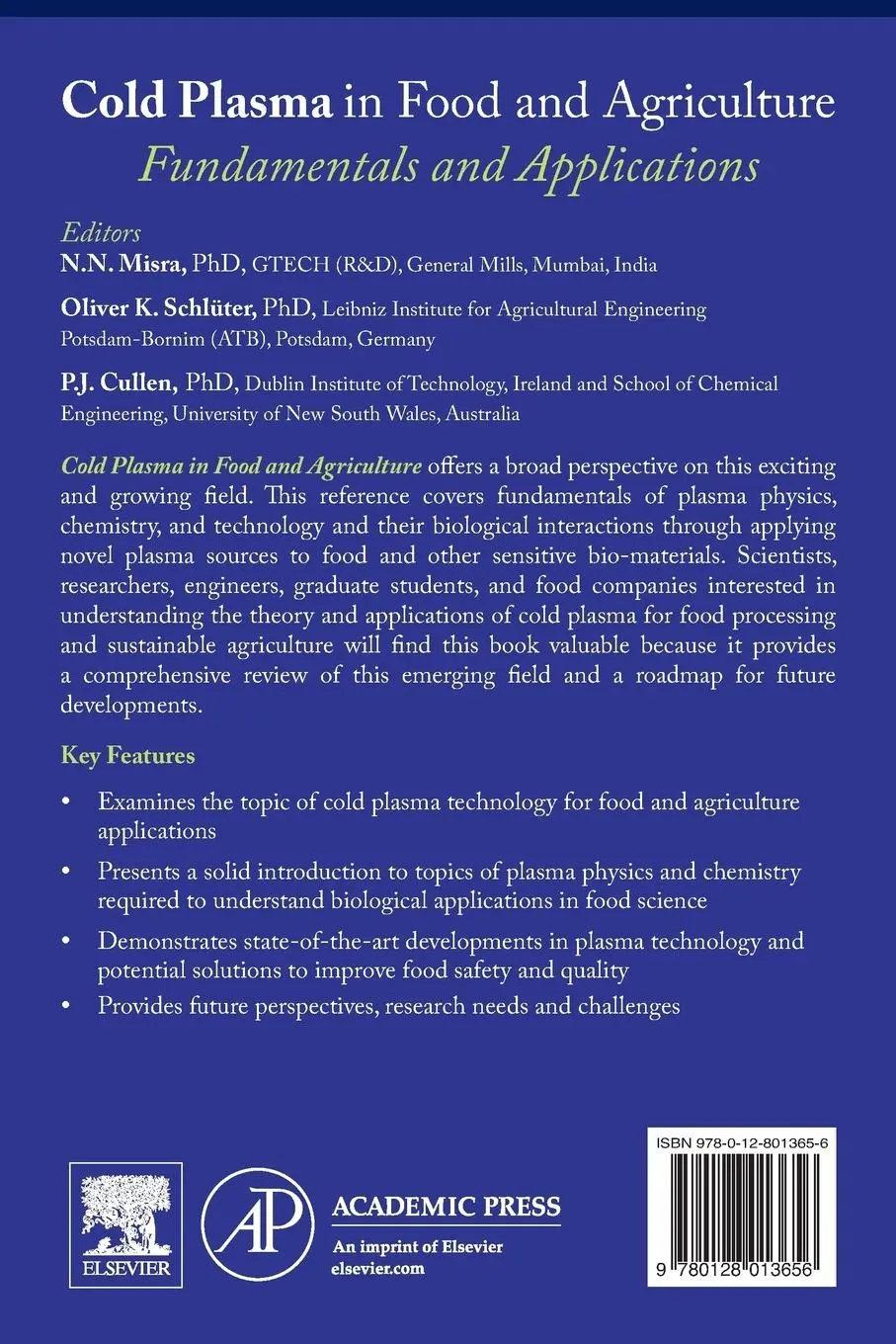 Rückseite: 9780128013656 | Cold Plasma in Food and Agriculture | Nn Misra (u. a.) | Taschenbuch