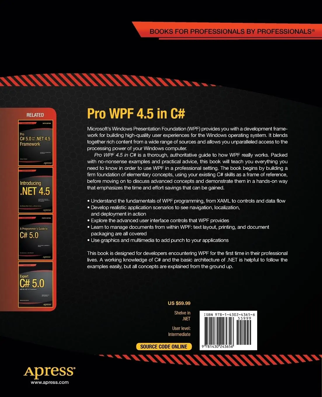 Rückseite: 9781430243656 | Pro Wpf 4.5 in C | Windows Presentation Foundation in .Net 4.5 | Buch