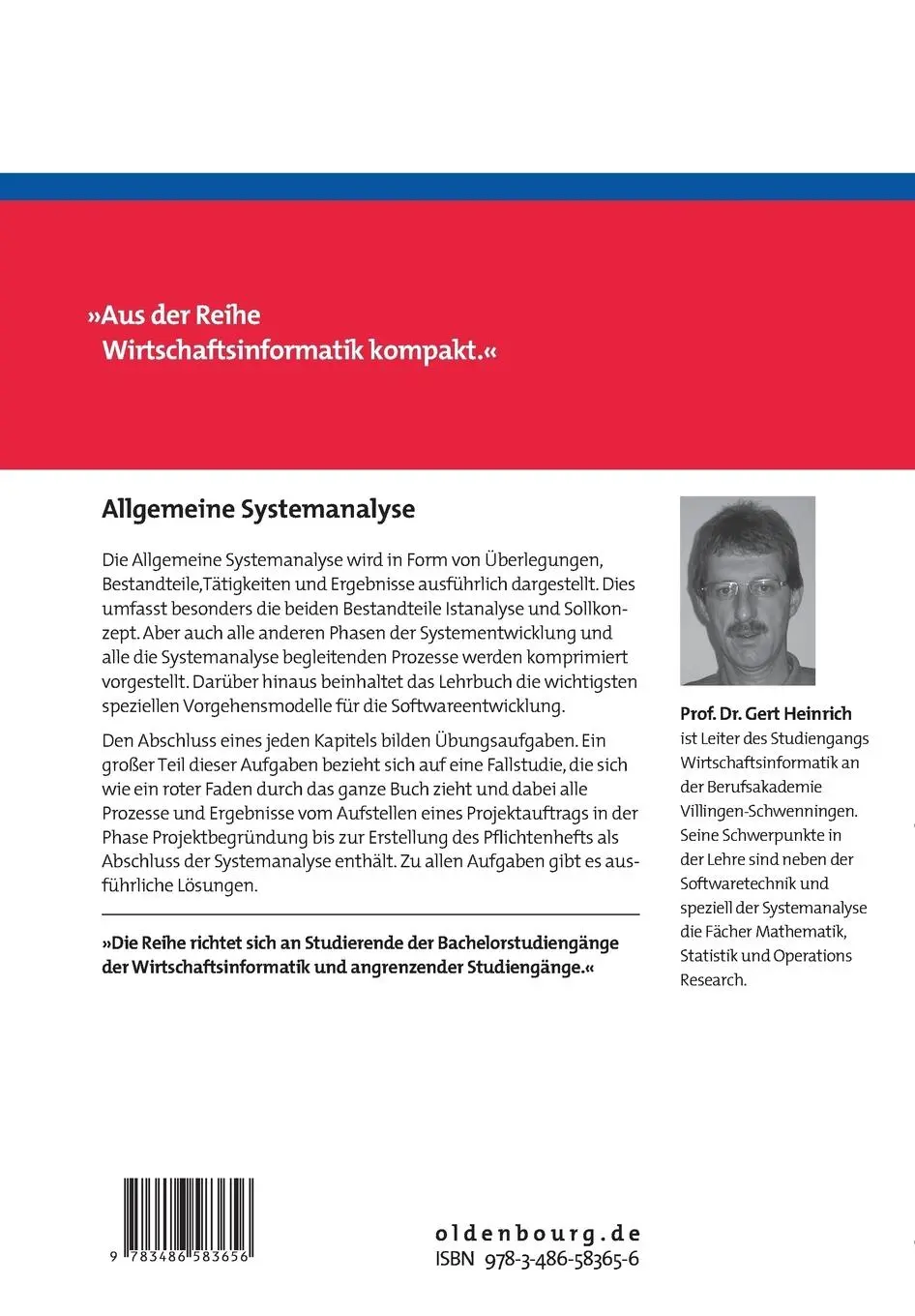 Rückseite: 9783486583656 | Allgemeine Systemanalyse | Gert Heinrich | Taschenbuch | IX | Deutsch