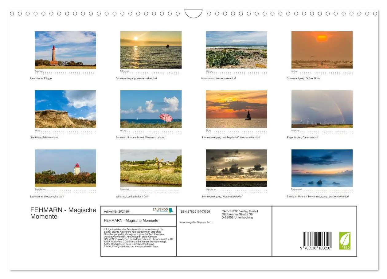 Bild: 9783516103656 | FEHMARN - Magische Momente (Wandkalender 2026 DIN A3 quer),...