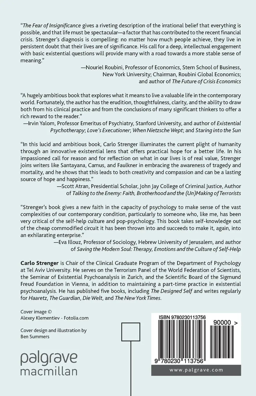 Rückseite: 9780230113756 | The Fear of Insignificance | C. Strenger | Taschenbuch | Englisch