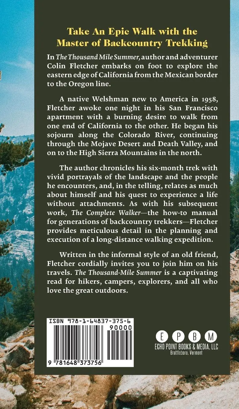 Rückseite: 9781648373756 | Thousand-Mile Summer | Colin Fletcher | Buch | Englisch | 2023