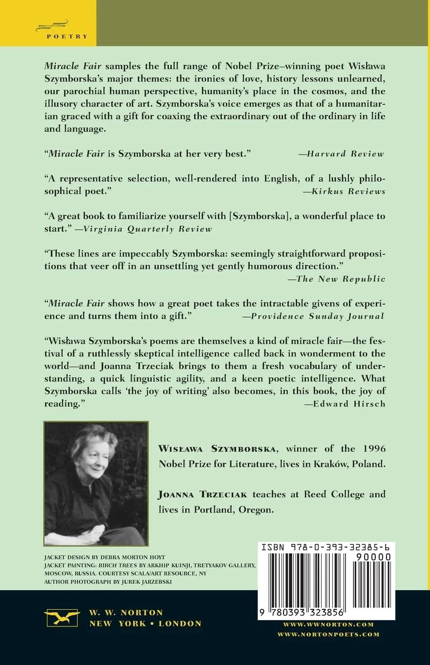 Rückseite: 9780393323856 | Miracle Fair | Selected Poems of Wislawa Szymborska | Szymborska