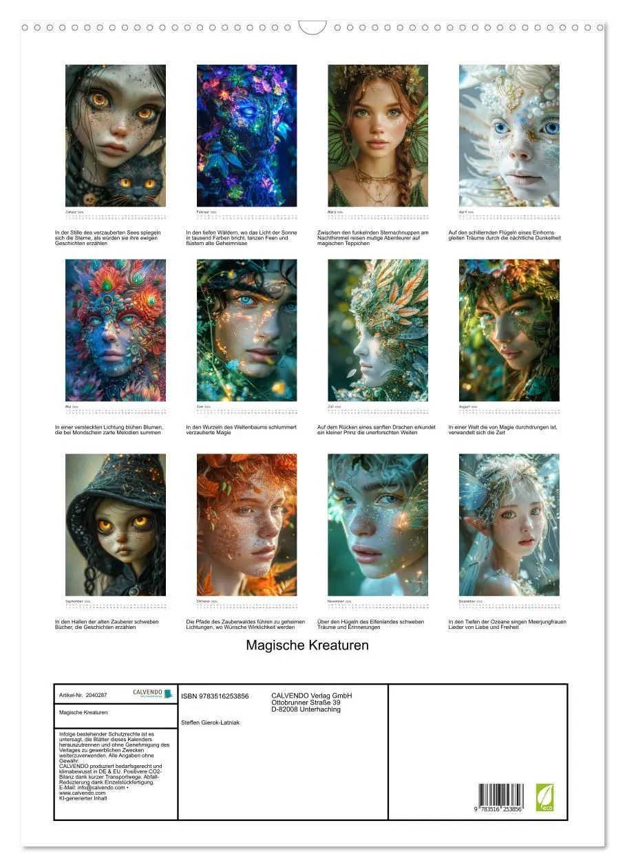 Bild: 9783516253856 | Magische Kreaturen (Wandkalender 2026 DIN A2 hoch), CALVENDO...