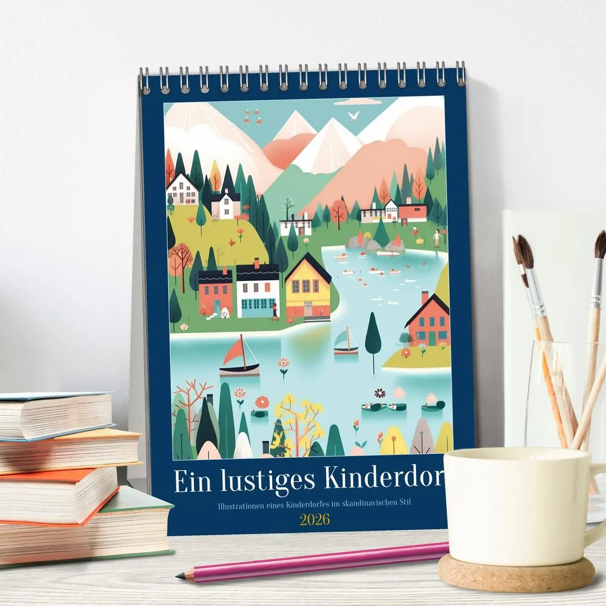 Bild: 9783516323856 | Ein lustiges Kinderdorf (Tischkalender 2026 DIN A5 hoch), CALVENDO...