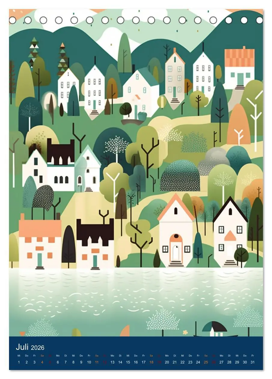 Bild: 9783516323856 | Ein lustiges Kinderdorf (Tischkalender 2026 DIN A5 hoch), CALVENDO...