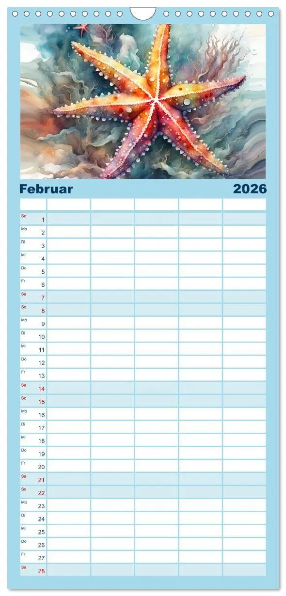 Bild: 9783516493856 | Familienplaner 2026 - Meereskreaturen - Lebendige Unterwasserwelt...