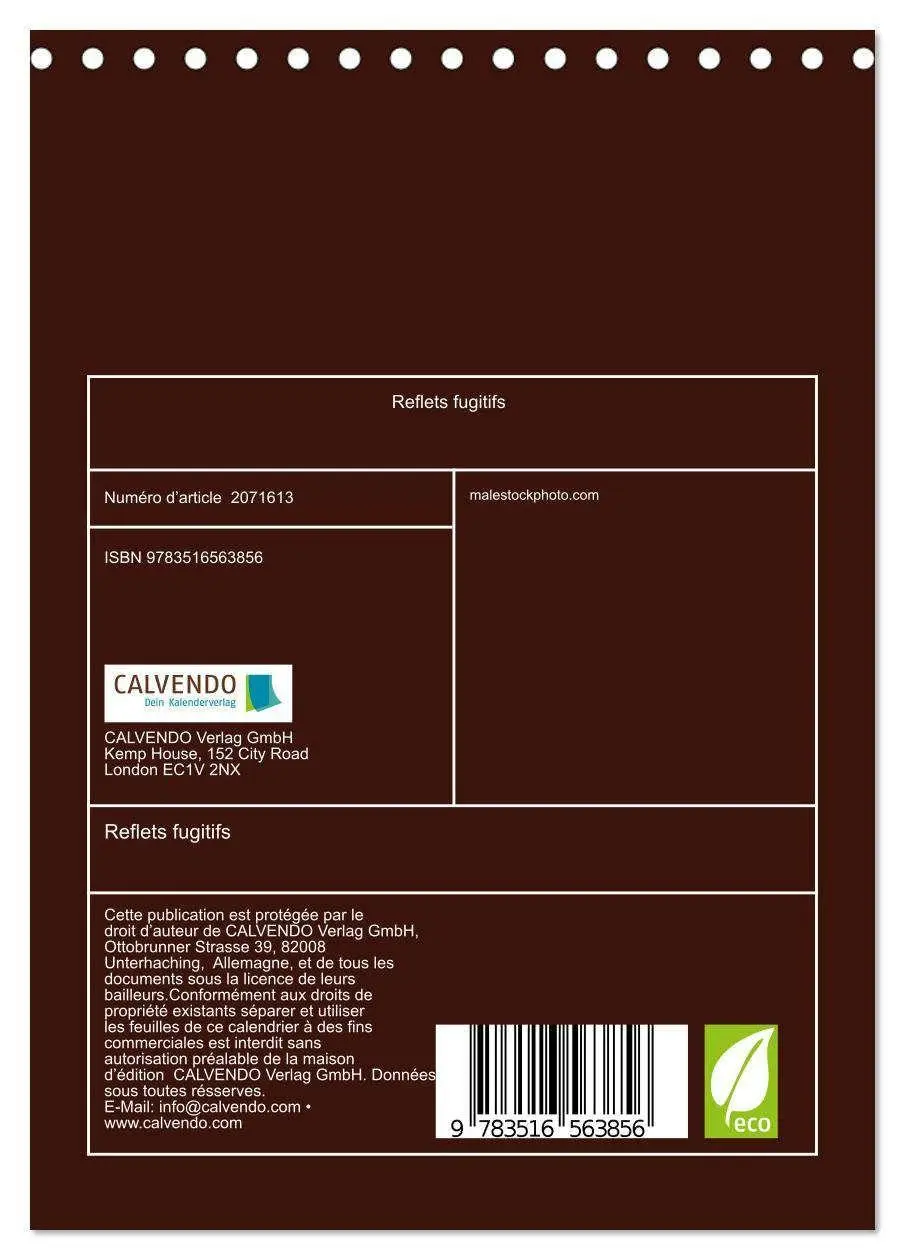 Bild: 9783516563856 | Reflets fugitifs (Calendrier de bureau 2026 DIN A5 horizontal),...