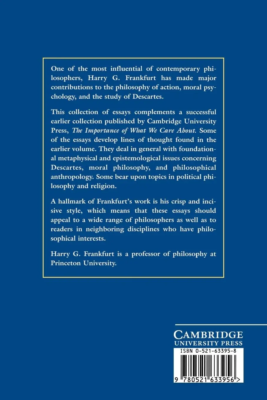 Rückseite: 9780521633956 | Necessity, Volition, and Love | Harry G. Frankfurt | Taschenbuch