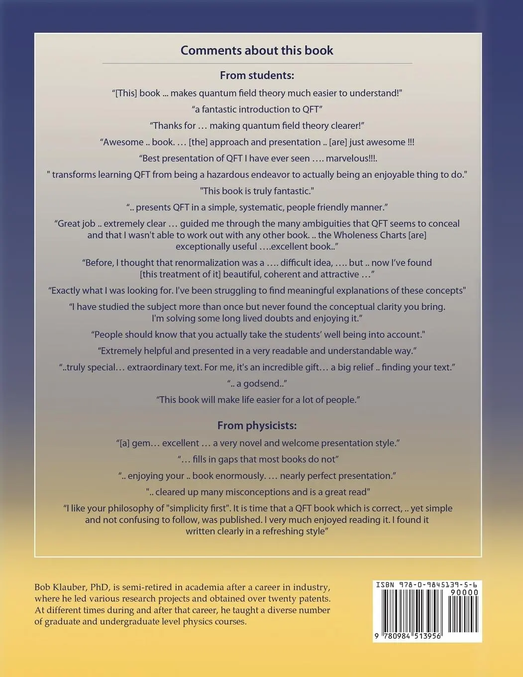 Rückseite: 9780984513956 | Student Friendly Quantum Field Theory Volume 1 | Robert D. Klauber