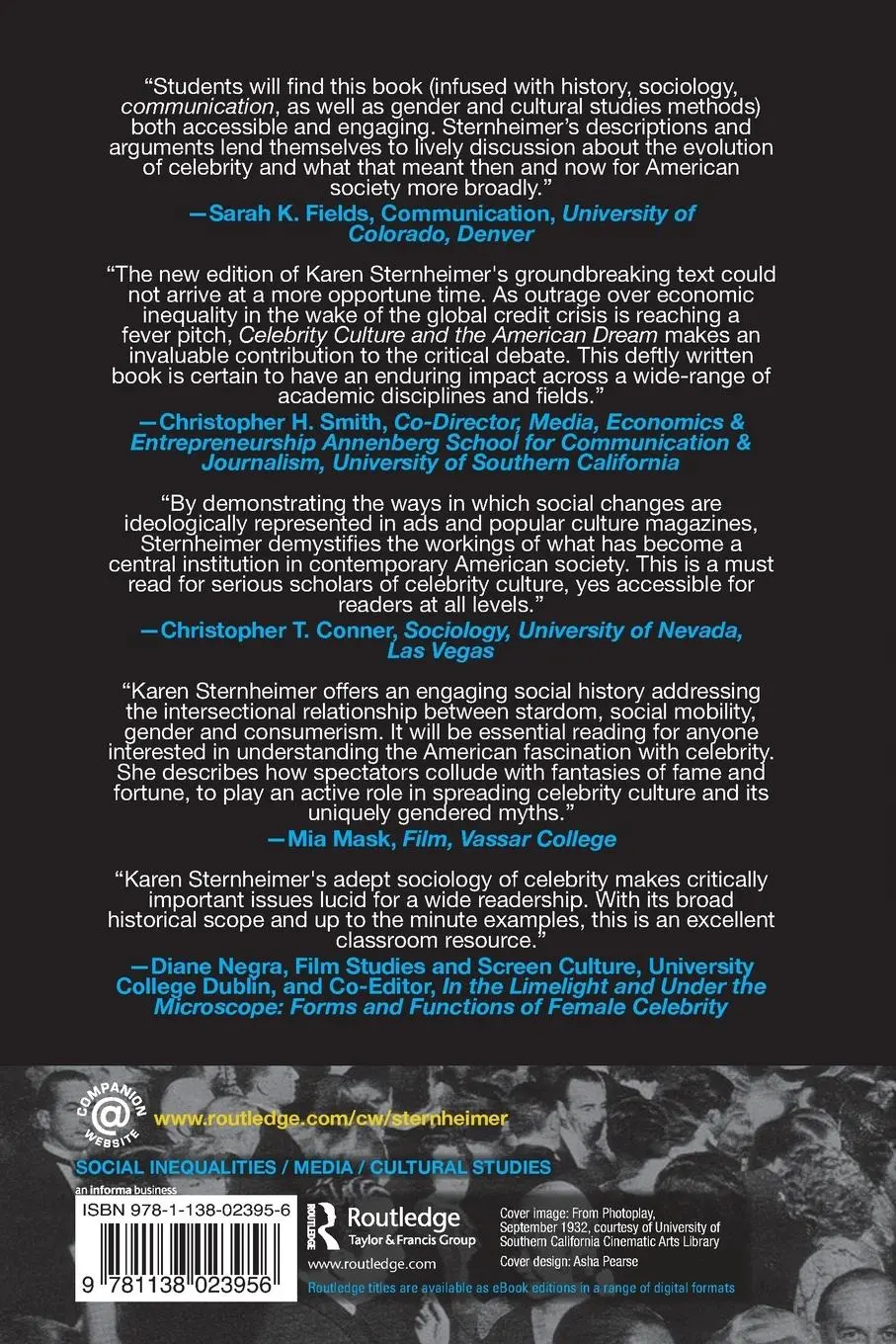 Rückseite: 9781138023956 | Celebrity Culture and the American Dream | Stardom and Social Mobility