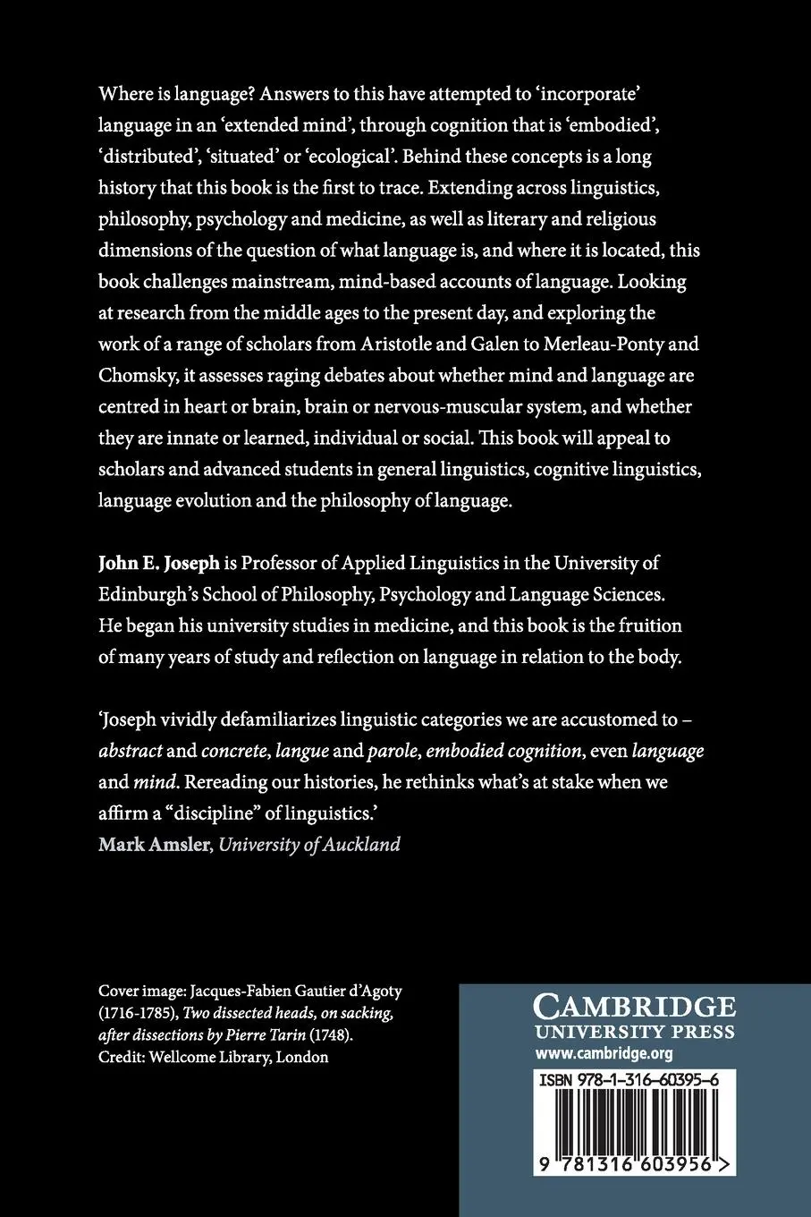 Rückseite: 9781316603956 | Language, Mind and Body | John E. Joseph | Taschenbuch | Englisch