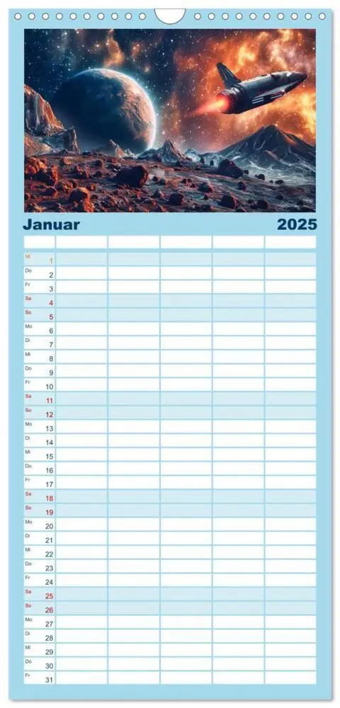 Bild: 9783457153956 | Familienplaner 2025 - Sternenreisen - Ein kosmischer Kalender mit 5...