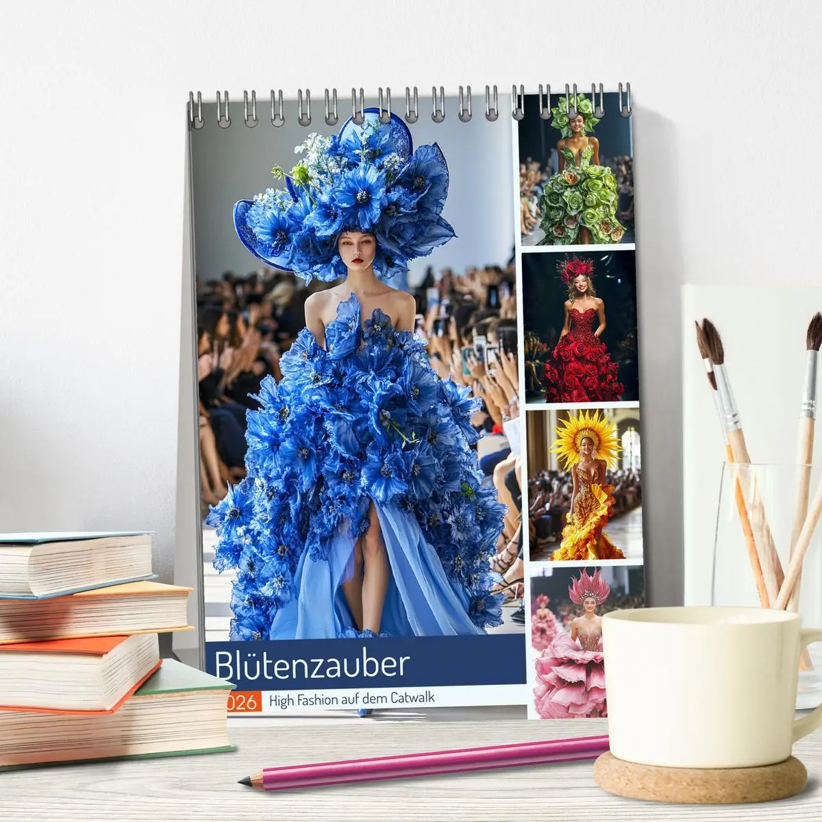 Bild: 9783516243956 | Blütenzauber. High Fashion auf dem Catwalk (Tischkalender 2026 DIN...