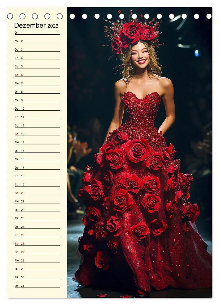 Bild: 9783516243956 | Blütenzauber. High Fashion auf dem Catwalk (Tischkalender 2026 DIN...