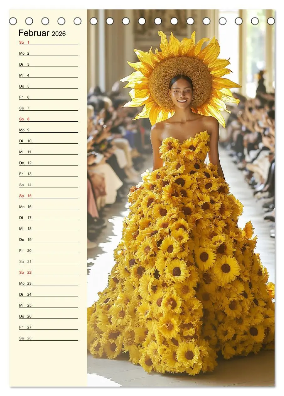 Bild: 9783516243956 | Blütenzauber. High Fashion auf dem Catwalk (Tischkalender 2026 DIN...
