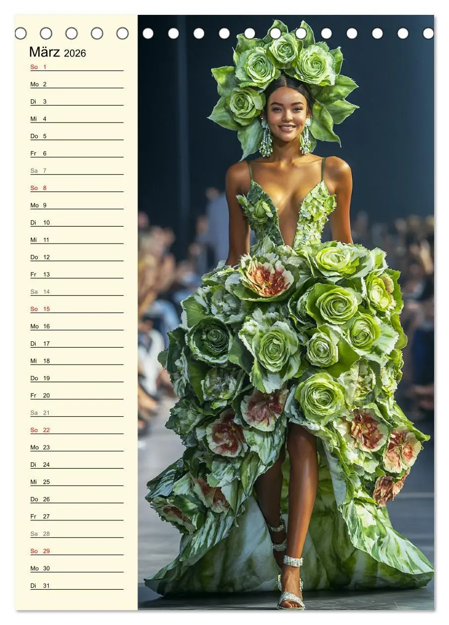 Bild: 9783516243956 | Blütenzauber. High Fashion auf dem Catwalk (Tischkalender 2026 DIN...