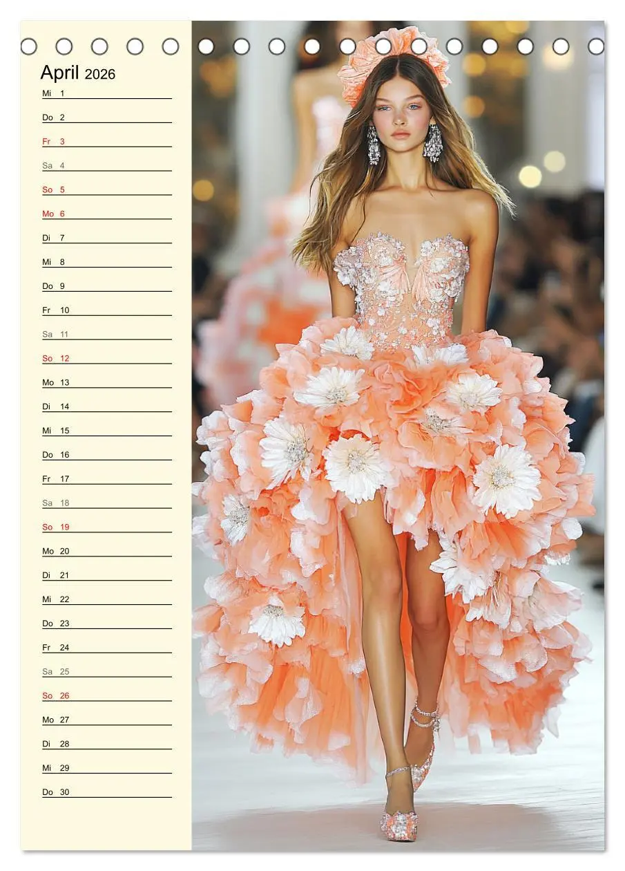 Bild: 9783516243956 | Blütenzauber. High Fashion auf dem Catwalk (Tischkalender 2026 DIN...